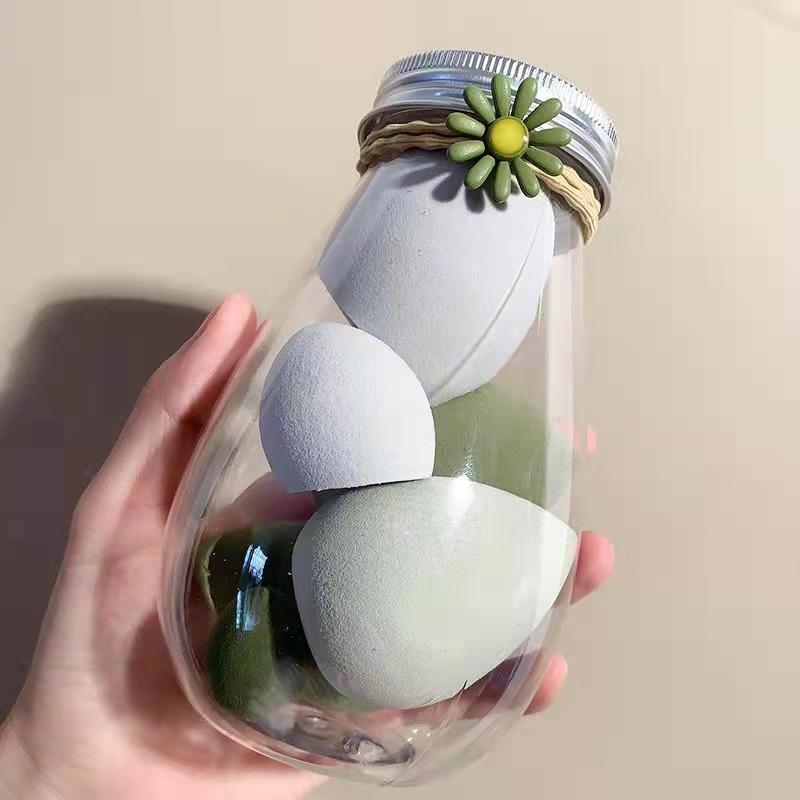 6pcs Beauty Blender Makeup Puff Set With Bottle