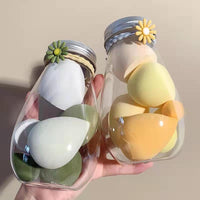 6pcs Beauty Blender Makeup Puff Set With Bottle