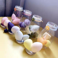 6pcs Beauty Blender Makeup Puff Set With Bottle