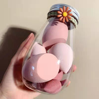 6pcs Beauty Blender Makeup Puff Set With Bottle