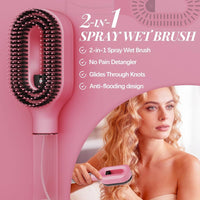 2-in-1 Spray Hair Comb | Water & Hair Serum Applicator Brush | Portable Hair Care Comb | Stylesh Bangladesh