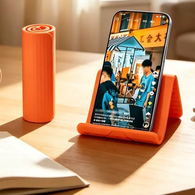 Portable Rollable Silicone Phone Holder | Foldable Adjustable Mobile Stand | Anti-Slip Desk Phone Stand | Stylesh Bangladesh