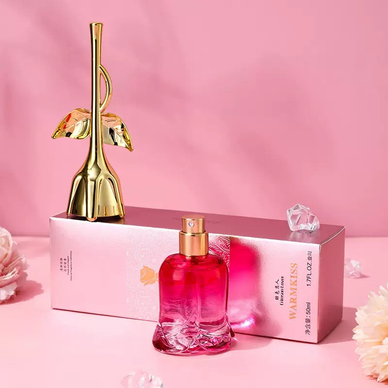 Warmkiss Rose Shape Perfume 50ML – Romantic Long Lasting Floral Fragrance for Women