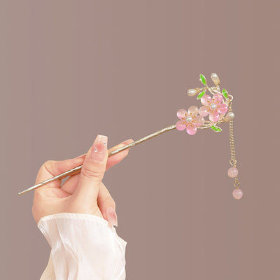 Vintage Floral Hair Stick for Women – Elegant Pearl Hair Accessory