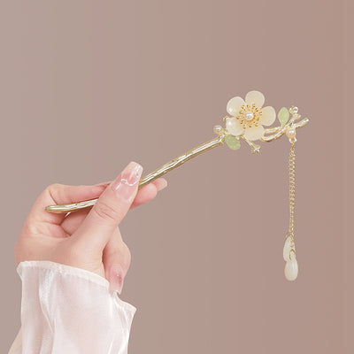 Vintage Floral Hair Stick for Women – Elegant Pearl Hair Accessory