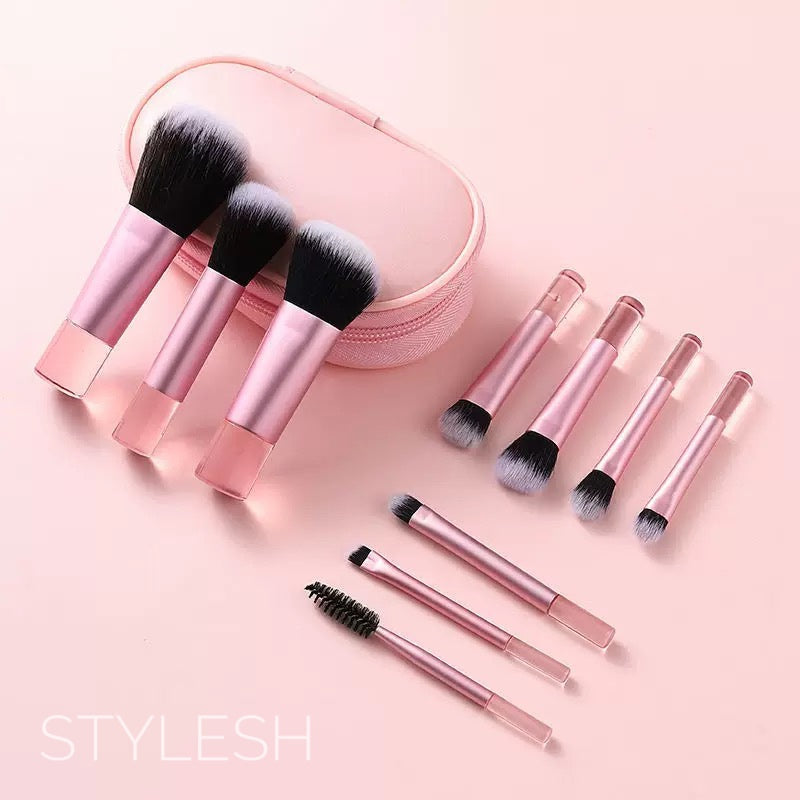 10-Piece Professional Makeup Brush Set and Travel Case