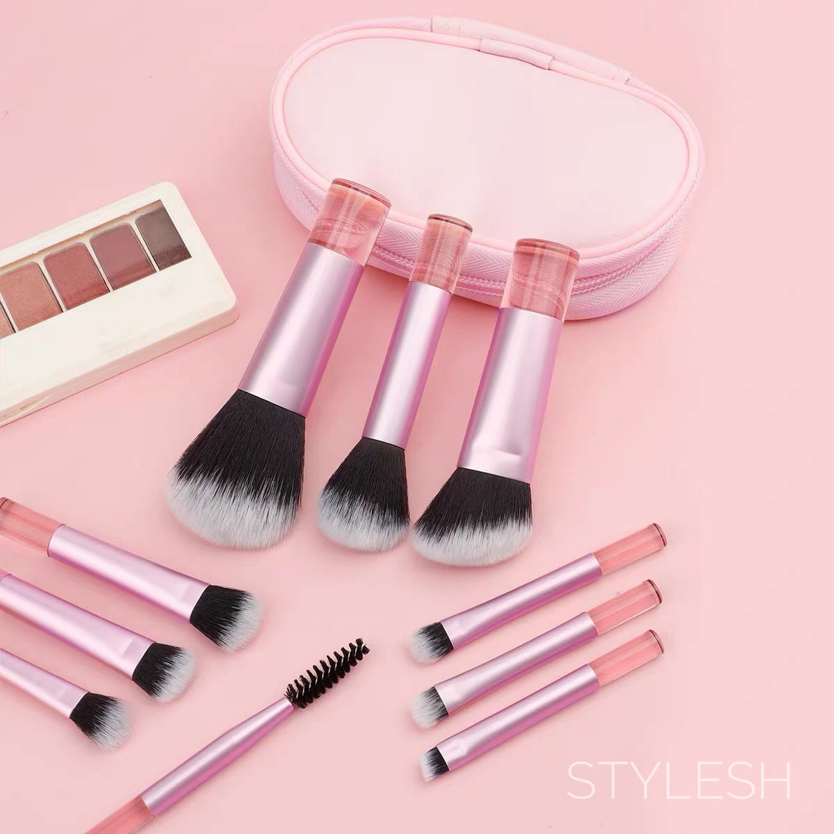 10-Piece Professional Makeup Brush Set and Travel Case