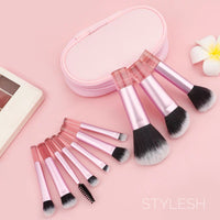 10-Piece Professional Makeup Brush Set and Travel Case