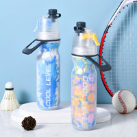 Cooling Spray Water Bottle – Double Layer Insulated Sports Bottle with Mist Spray | Gym, Travel & Summer Essential ❄️💧
