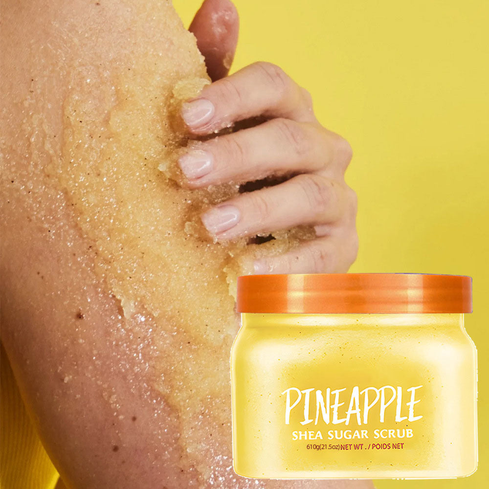 Shea Sugar Scrub – Exfoliating Body Scrub for Smooth & Glowing Skin (Coco Colada, Moroccan Rose, Watermelon, Peach Sorbet, Pineapple)