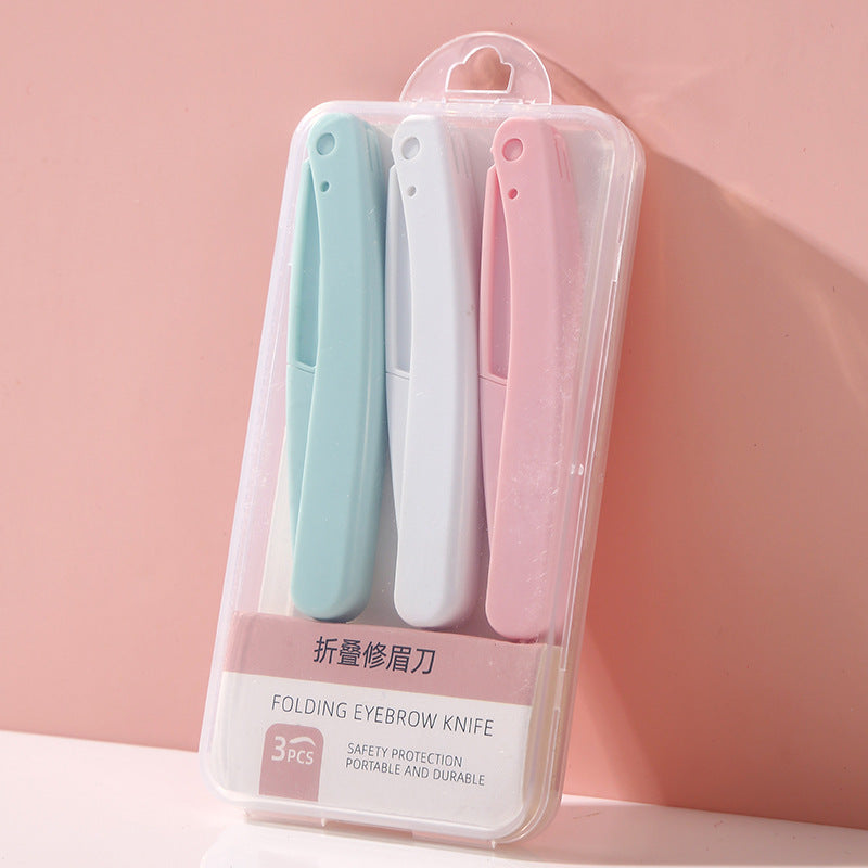 Folding Eyebrow Razor 3pcs Set – Portable Eyebrow Trimmer for Women | Safe & Reusable