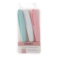 Folding Eyebrow Razor 3pcs Set – Portable Eyebrow Trimmer for Women | Safe & Reusable