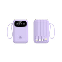 20W Fast Charging Power Bank with Built-in Lightning & Type-C Cables - Portable Charger & Flashlight